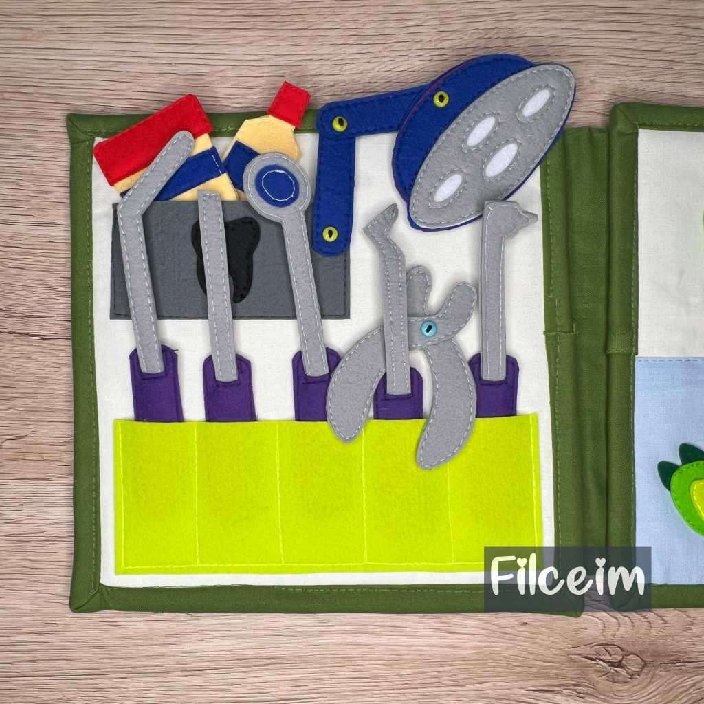 fogorvosos játékok fogorvosos csendeskönyv részlet eszközök oldala
