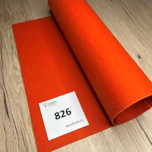 826 vérnarancs színű koreai filc anyag, filclapok, filctekercs