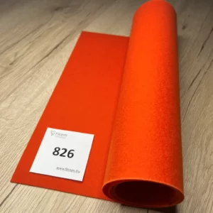826 vérnarancs színű koreai filc anyag, filclapok, filctekercs